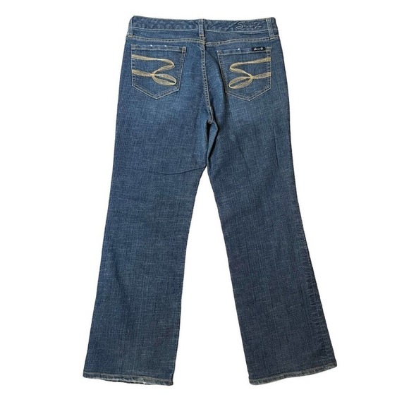 Seven7 Denim - Seven7 Jeans Women's Size 32 Studio Flare Leg Mid Rise Stretch Blue Denim